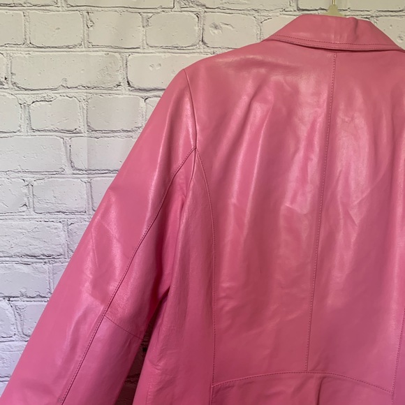 Black Rivet pink 100% leather zip up jacket - Picture 13 of 16